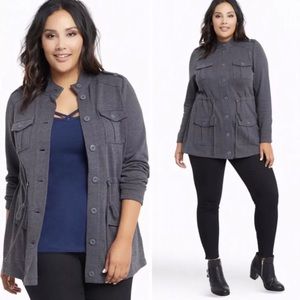 Torrid French Terry Knit Military Jacket